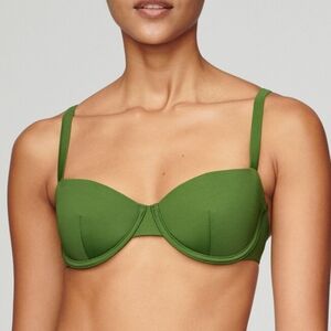 NWT CUUP The Balconette Bikini Swim Top in Seaweed Green Size 9 =38A/40A/38B